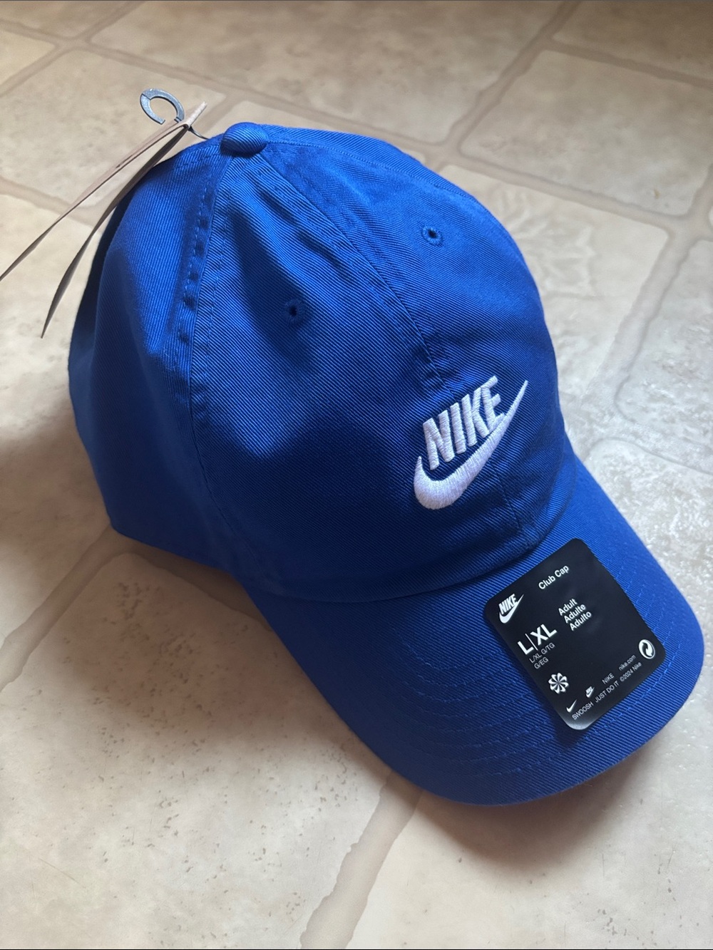 NWT Nike Cobalt Blue Club Cap Embroidered logo Adult Size L/XL